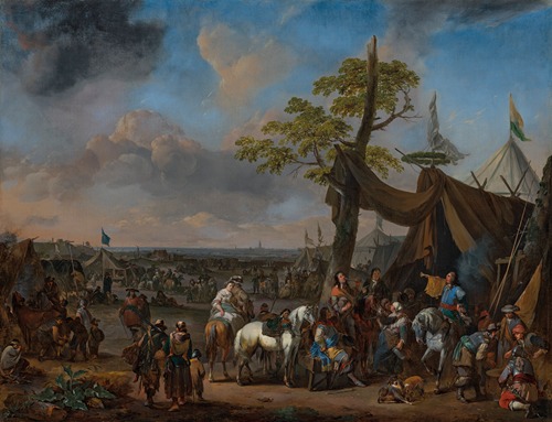 A military encampment, traditionally identified as the Siege of Antwerp