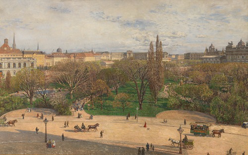 Blick vom Rathaus auf den neuen Trakt der Hofburg und dessen Umgebung