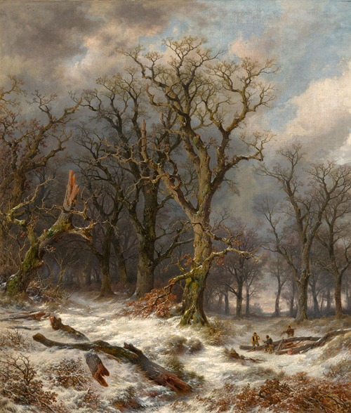 Winterlandschaft mit kahlen Bäumen