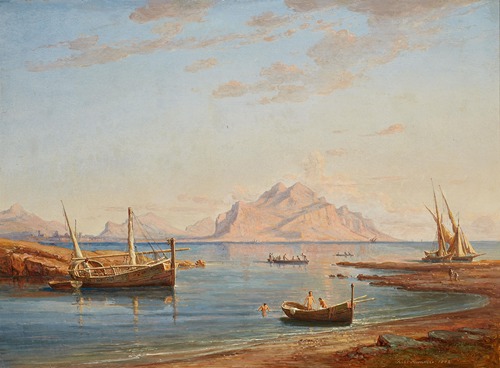 Sizilianische Küstenlandschaft mit Blick auf den Monte Pellegrino