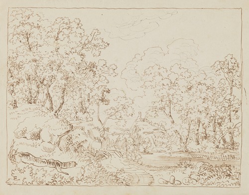 Landscape with a River among Trees and a Castle in the Background