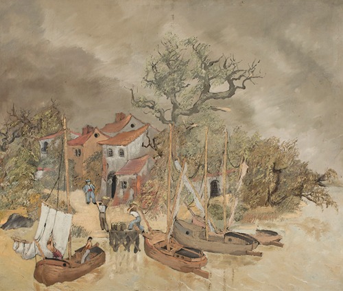 Landscape with boats