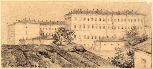 Siberian Cadet Corps in Omsk as Viewed from the Irtysh River.