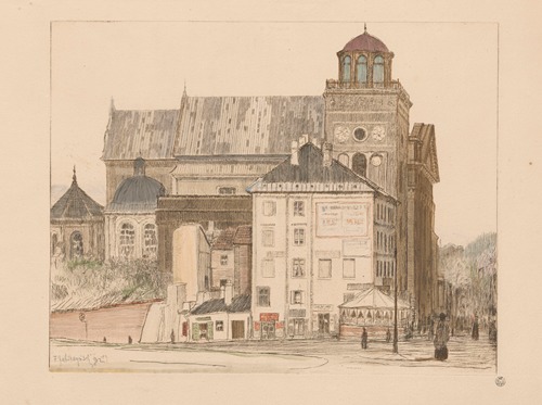 Bernardine church and tower in Warsaw