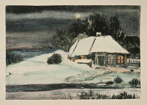 Hut in snow