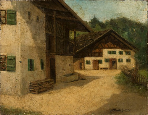 Fragment of village buildings