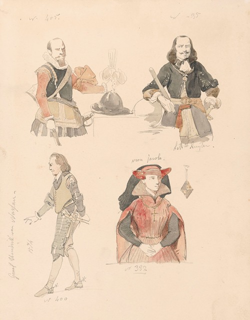 Portrait of an Officer, Michiel Adriaensz. De Ruyter, Henry of Nassau-Dillenburg and Jacqueline, Countess of Hainaut