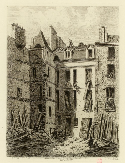 Ancien collège de Lamarche rue de la Montagne Ste-Geneviève, démoli en octobre 1866