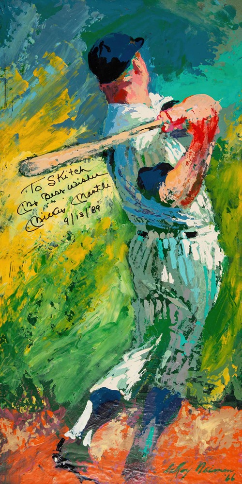 Leroy Neiman Mickey Mantle Painting