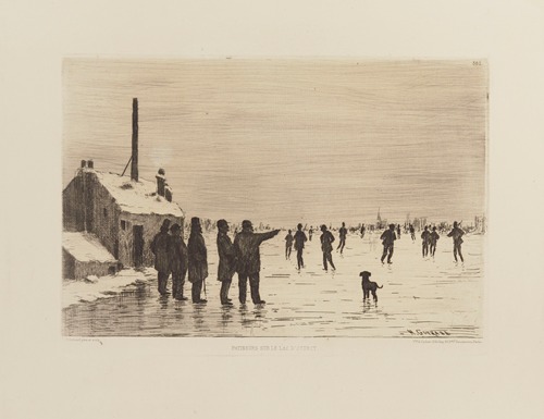 Patineurs sur le lac d’Annecy
