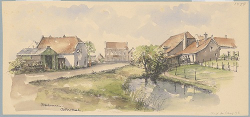 De buurtschap Overmeer vanuit de Hoostermeer (de Meerweg) gezien