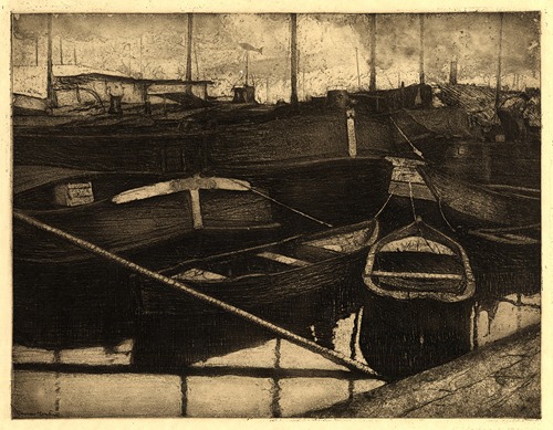 Barges and sloops in the harbour