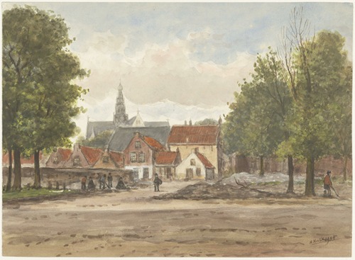 Jacobstraat bij de Zuiderstraat, met terrein der gesloopte gasfabriek