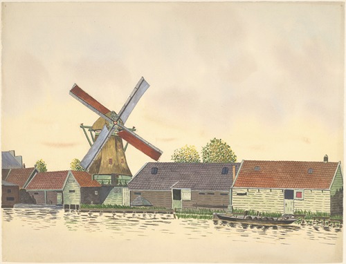 molen; oliemolen (later pelmolen) Het Vool of Het Jonge-Vool, Zaandijkerwegje, in 1930 verbrand