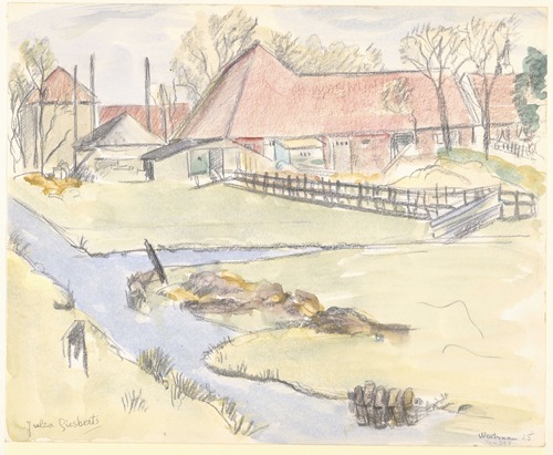 Gezicht op een boerderij te Westzaan