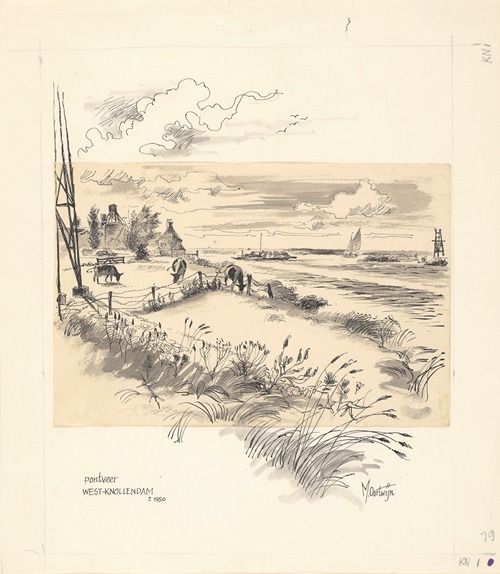 De pontveer bij West-Knollendam
