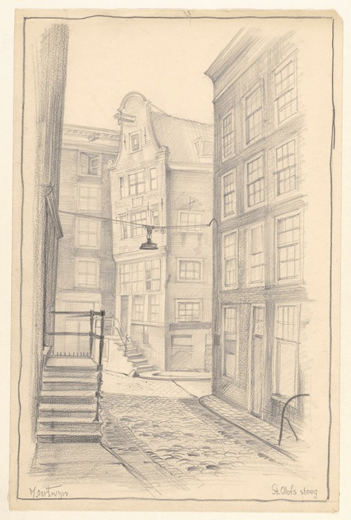 Gezicht in de St. Olofssteeg.