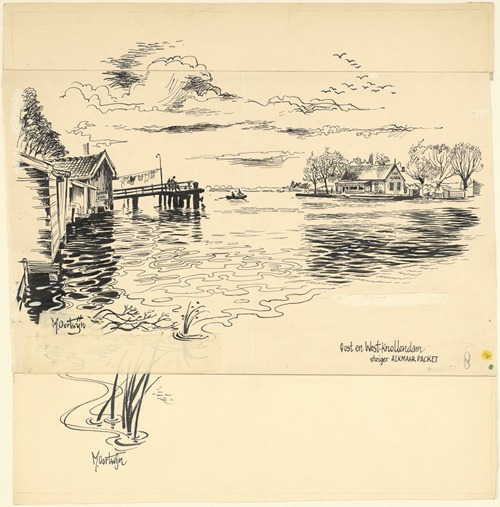 Gezicht op Oost- en West-Knollendam, bij de steiger van de rederij Alkmaar Packet.