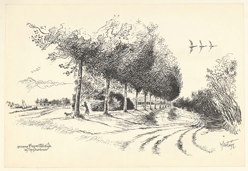 groene Beemsterdijk bij SpijkerboorPen in zwart
