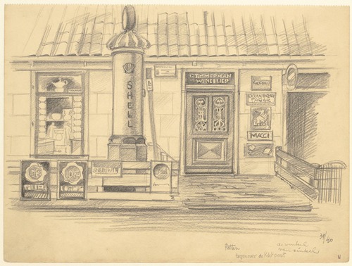 Tegenover de K.W. post. De winkel van sinkel