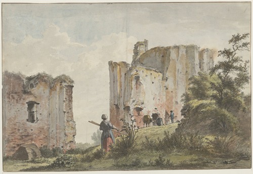 Gezicht op de ruïne van Brederode. Zuidwestzijde.