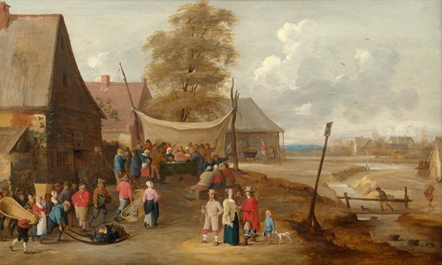 A wedding scene in a village