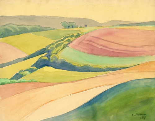 Landschap in aquarel