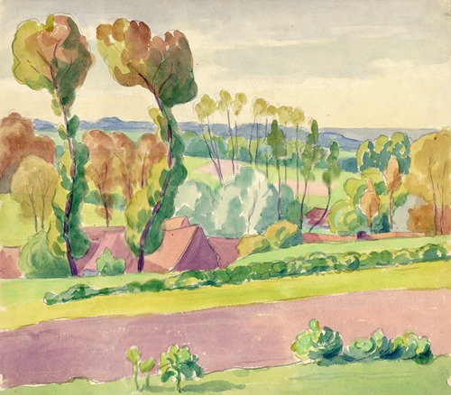Landschap in aquarel
