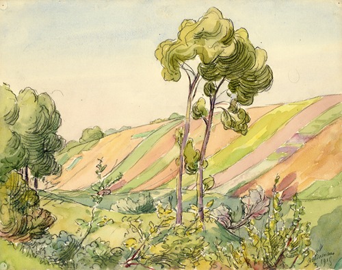 Landschap in aquarel