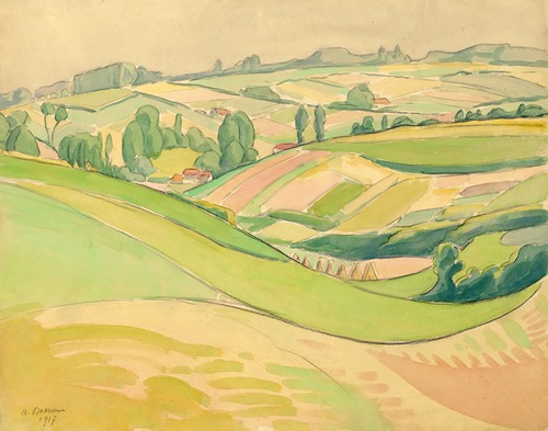 Landschap in aquarel