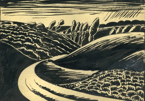 Landschap in inkt