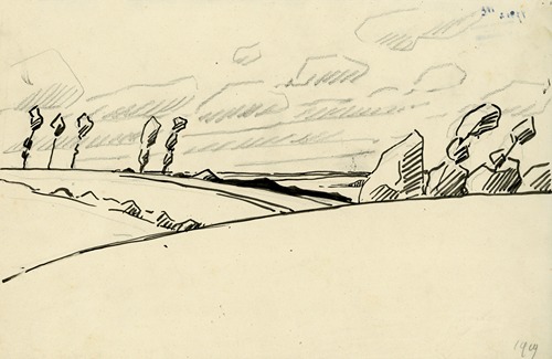 Landschap in inkt