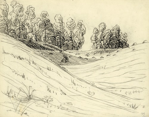 Landschappen in houtskool