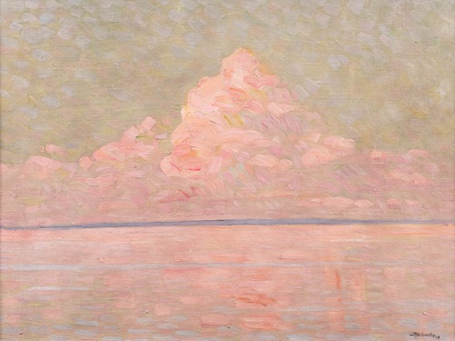 Effet de lumière sur un lac au coucher du soleil