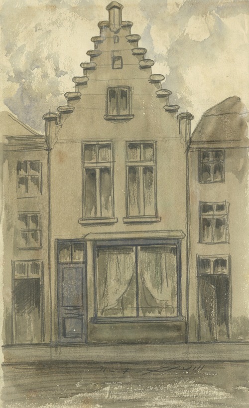 A.Tekening Sint Antoniusstraat en B. Kastanjes en kastanjebladeren
