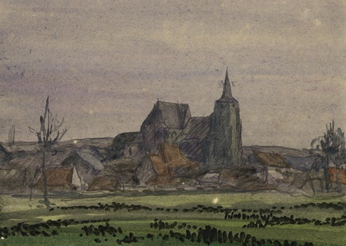 Gezicht op Hakendover met de Sint Salvatorkerk
