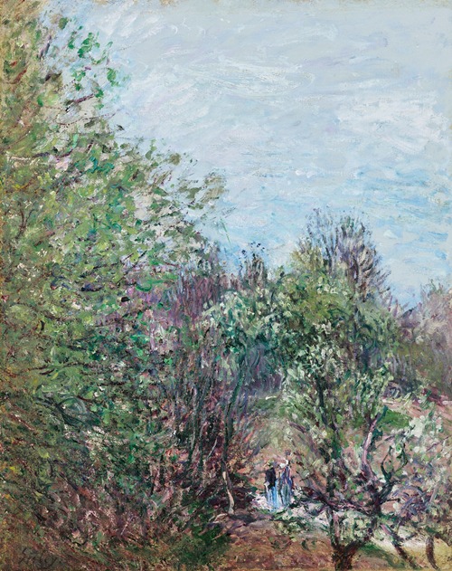 Deux personnages à la lisière d’un bois, Veneux-Nadon