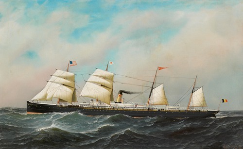 Het stoomschip met hulpzeilvermogen Belgenland