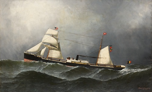 Het stoomschip met hulpzeilvermogen ‘Daniel Steinmann’ van de White Cross Line
