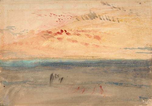 Light effect at sunset by the sea