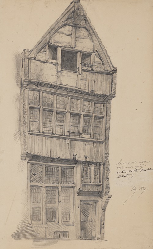 Houten gevel in de Korte Doornikstraat, Antwerpen