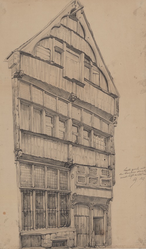 Houten gevel in de Saucierstraat.