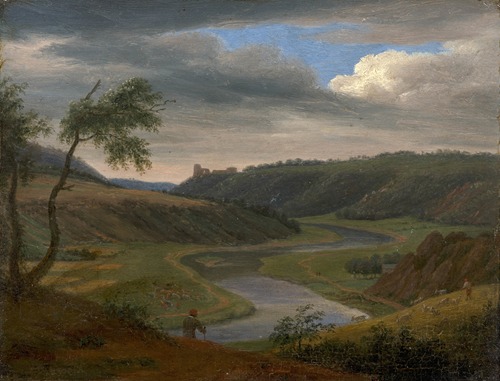 Landscape representing the Meuse near the commune of Aiglemon