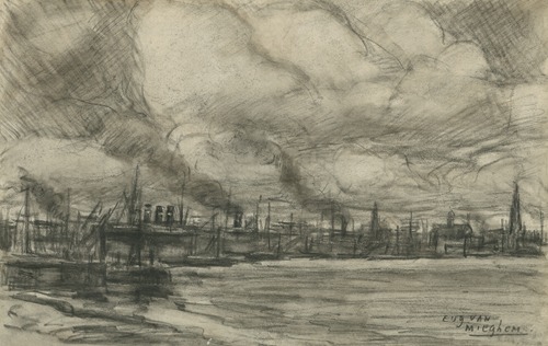Redegezicht van Antwerpen, vanaf de Royerssluis