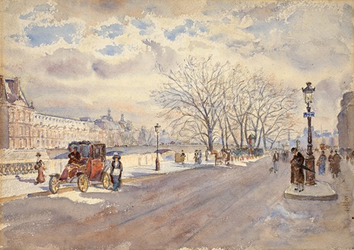 Les quais rive-gauche devant la Grande galerie du Louvre