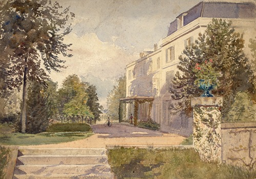 Vue d’un jardin autour d’une maison