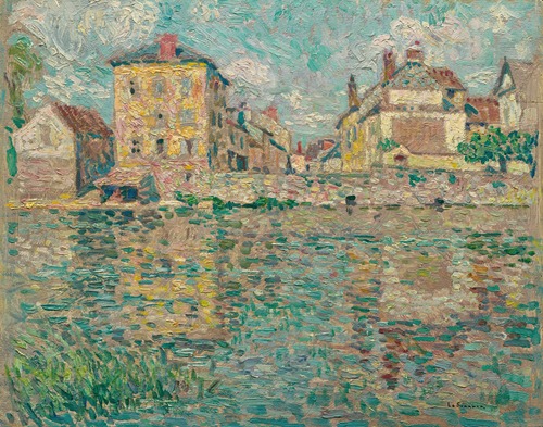 Maisons au soleil sur la rivière, Nemours