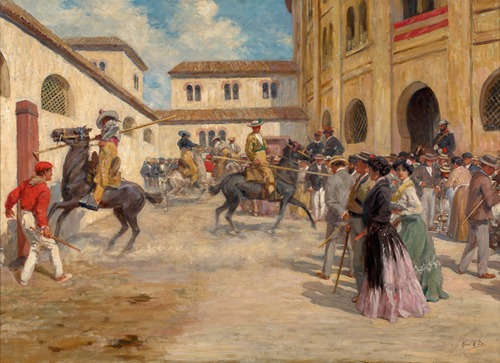 L’entraînement des picadors aux arènes