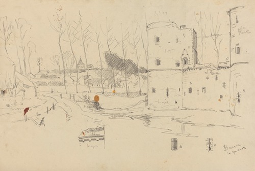 Beersel (château – croquis avec annotations)