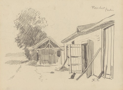 Croquis de deux remises de ferme à Rosselaer
